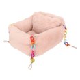thumbnail image 2 of Hamaca con cadena para hámster, bonita y suave hamaca cálida para invierno con almohada pequeña para animales pequeños, color rosa loto S, 2 of 5