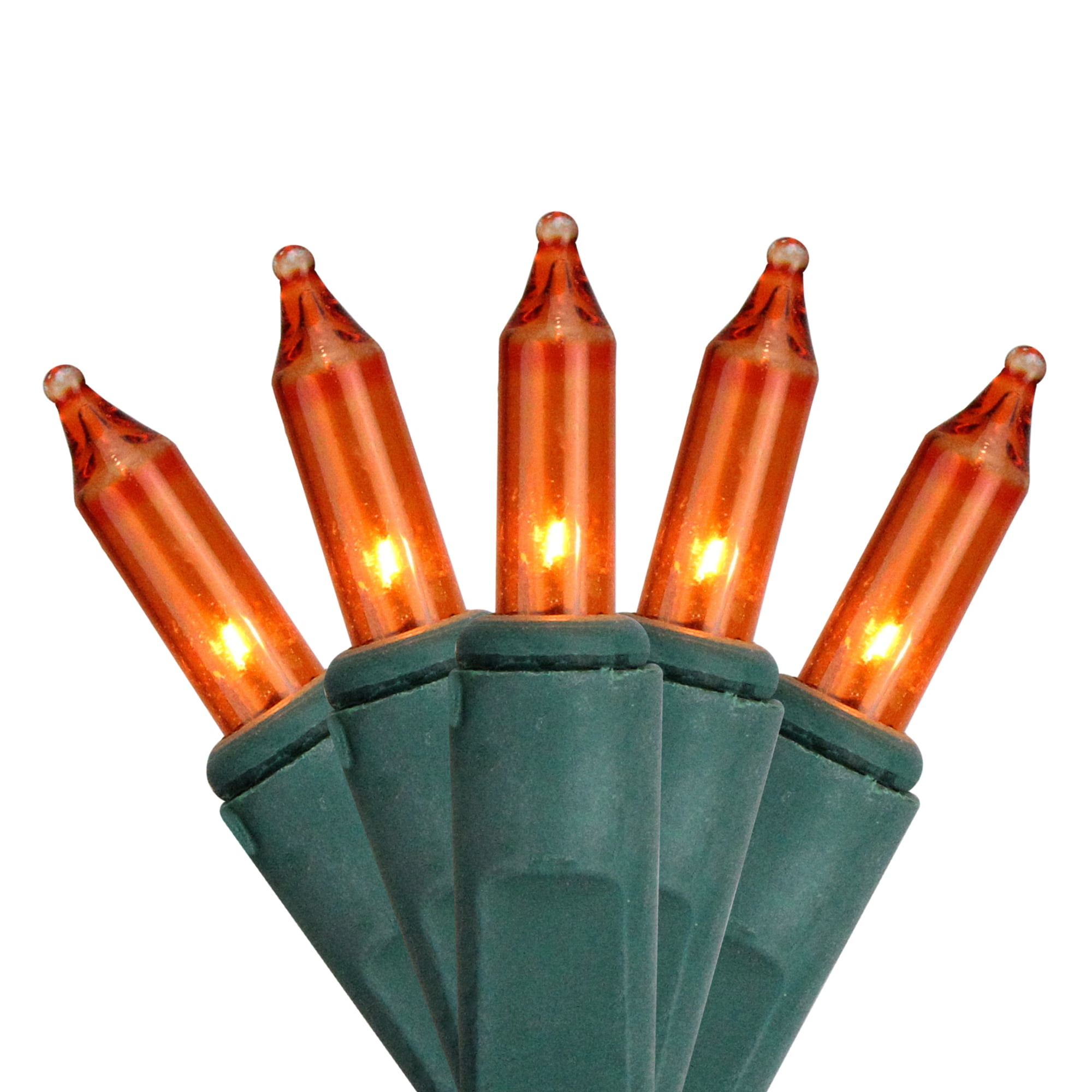 4' x 6' Amber Mini Net Style Christmas Lights Green Wire