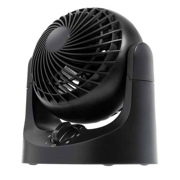 WOOZOO Small Desk Fan, 3 Speed, 112° Adjustable Tilt, Low Noise, Tabletop Air Circulator, Black