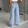 thumbnail image 6 of Baggy Jeans for Teen Girls Woman Bow Jeans High Waist Wide Leg Loose Pants Casual Streetwear Cute Clothes Skater Streetwear Aesthetic Scene Clothes (10-11 Years, Blue), 6 of 8