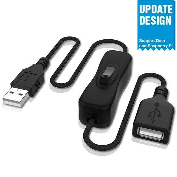 ANDTOBO USB Switch Extension Cable, Upgraded USB Extension Cord with On/Off Power Switch Cable for LED Strips, iOS System, etc