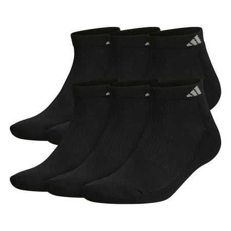 Men's adidas 6-pack Athletic Cushioned Low-Cut Socks Color: Black Size: 5-8