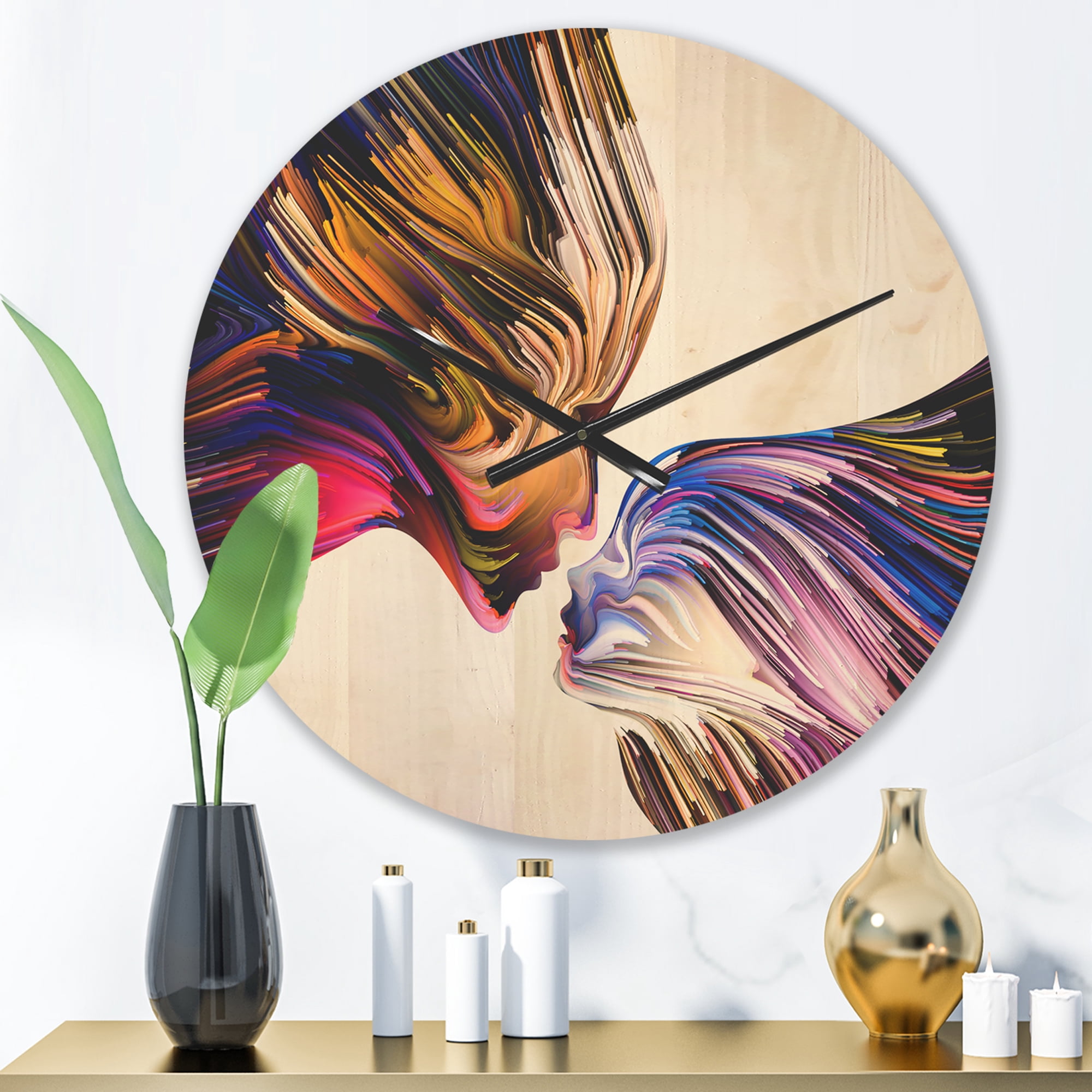 Designart 'Metaphorical Mind on White' Modern Wood Wall Clock