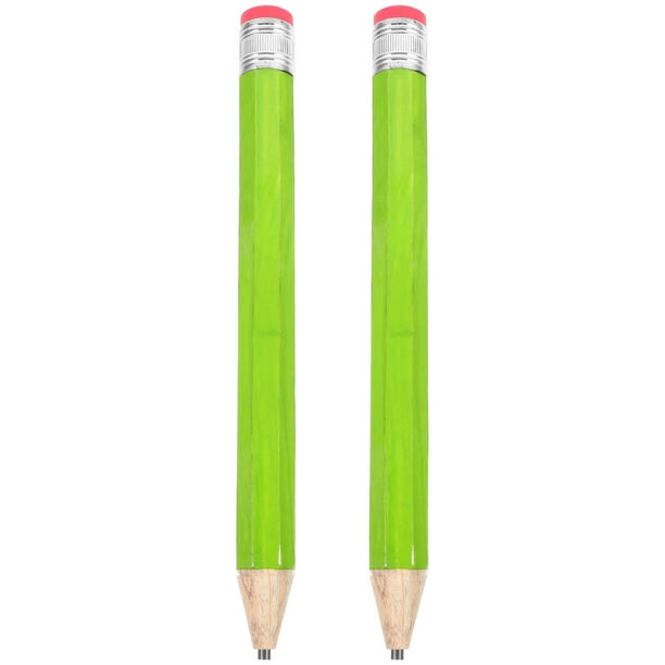EeaseMX 2 lápices de madera de 33 cm, grandes, para dibujar, escribir, pintar, marcar, papelería (verde)
