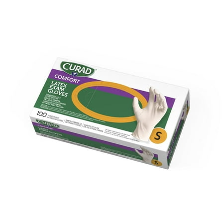 Curad Exam Gloves Latex 100ct Size Small