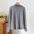 thumbnail image 2 of FRSASU Women's Long Sleeve Pullover Winter Warm Crewneck Shirts Fleece Pajamas Tops Soft Fuzzy Loungewear Gray, 2 of 3
