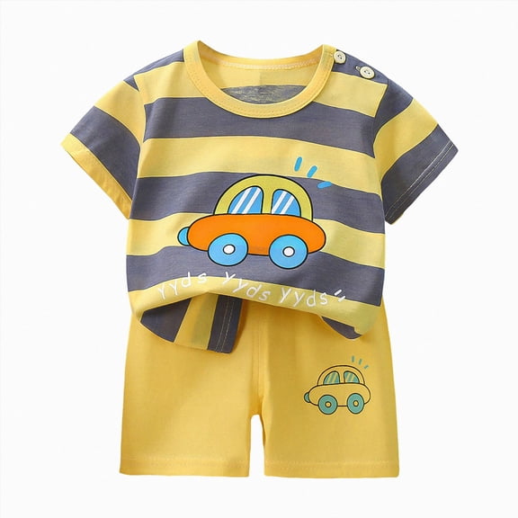 mgoYE Baby Boy Summer Outfits Infant Boy Summer Clothes 6 12 18 Months 2T 3T Girls Outfit Baby Boy Summer Clothes Size 3-6 Months