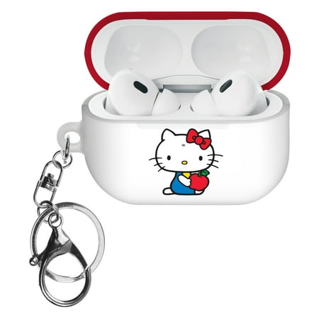Sanrio AirPods Pro 2 Case Key Ring Keychain Holder Strap Hole Hard AirPods Pro 2nd Generation 2022 Cover - Hello Kitty Apple