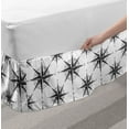 thumbnail image 2 of Compass Bed Skirt, Black and White Sketch Style Windrose Discovering New Places Nautical Elements, Elastic Bedskirt Dust Ruffle Wrap Around for Bedding Decor, 4 Sizes, Black White, by Ambesonne, 2 of 2