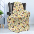 thumbnail image 4 of Tropical Soft Flannel Fleece Throw Blanket, Exotic Forest with Pastel Hibiscus Flowers and Areca Palm Leaves, Cozy Plush for Indoor and Outdoor Use, 70" x 90", Pale Yellow Multicolor, by Ambesonne, 4 of 5