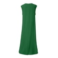 thumbnail image 5 of Adeawade Dresses For Women 2026 Elegant Classy V Neck Sleeveless Solid Color Flowy Dresses Ladies' Summer Side Slit Jumpsuit Long Skirt Soft Wear Green Xl, 5 of 5