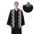 thumbnail image 4 of Easygdp Wolf Family Winter Wonderland Unisex Adult Graduation Stole Shawl 36" Long for Academic Commencements Shawl-Sharp Corner, 4 of 7