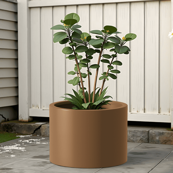 MAYEERTY 16*20" Outdoor Plant Pot, Heavy Duty Metal Rustproof Planters, Planter Box for Vegetables & Flowers, Brown