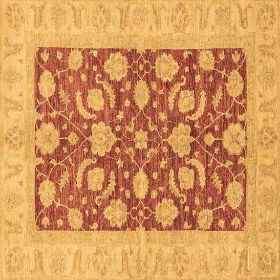 Ahgly Company Indoor Square Abstract Brown Modern Area Rugs, 6' Square