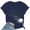 Navy, variant on Bovemsi Women's Spring Round Neck Dandelion Printed Loose Casual Short Sleeved T Shirt, Black Women's Summer Short Sleeve T-Shirts, XXL