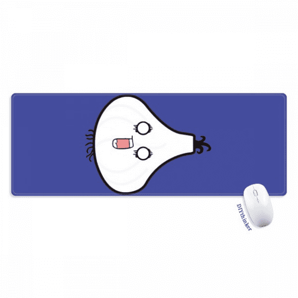 Garlic Surprised Lovely Little Happy Mousepad Large Stitched Edges Mat Extended Game Office