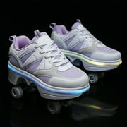 KOFUBOKE Roller Skate Shoes - Sneakers - Roller Shoes 2-in-1 Suitable for Outdoor Sports Skating Invisible Roller Skates The Best Choice for Building Confidence Style