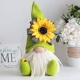 thumbnail image 3 of Gnomo de girasol para verano/otoño, bandeja escalonada de casa de campo a cuadros de búfalo agradecido, decoración de adornos de Navidad de gnomo escandinavo rústico Xemadio LRWJ350-3, 3 of 5