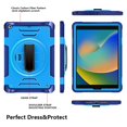 thumbnail image 6 of Decase Shockproof Case for iPad 9th/ 8th/ 7th Generation 10.2", Military Grade Protection Rotating Stand Hand Strap Shoulder Strap Kids Friendly Bumper Rugged Case for iPad 10.2 inch 2021-2019,Blue, 6 of 9