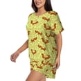 thumbnail image 2 of Kdxio Floral Squirrel Print Pajamas Sets for Women Short-Sleeved Pjs with Lounge Shorts Two Piece Sleepwear S-4XL, 2 of 9