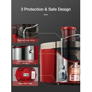 Juilist Juicer Machines, 3 Wide Mouth Juicer Extractor, 3-Speed Setting, 400W Easy to Clean, Red