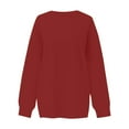 thumbnail image 4 of Mohiass Sweatshirts for Women No Hood Plain Fall Long Sleeve Pullover Casual Crewneck Trendy Side Pockets Shirts Red XL, 4 of 5