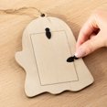 thumbnail image 4 of Kieccall Halloween Ghost Wooden Picture Frame Cute Spooky Shape, Ghost Shaped Photo Frame with Stand and Hanging Rope, Tabletop Ornament Wall Hanging Decor for Halloween Party Home, 4 of 6