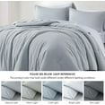 thumbnail image 3 of Chezmoi Collection Solid Silver Gray Cotton Comforter Set Queen Size, 3-Piece Luxury Soft Breathable Smooth Cooling 250TC Cotton Twill Lightweight Bedding Comforter for All Season, 3 of 10