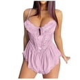 thumbnail image 2 of uublik Valentines Lingerie Set for Women Plus Size Babydoll Sexy Naughty Lace Bodysuit, 2 of 2