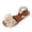Summer Sandals # Beige, variant on Womens Slide Sandals Floral Decor Flat Sandals with Metal Ring Ankle Bracelet Pearl Accents Open Toe Summer Shoes Chic Non-Slip Walking Footwear for Travel