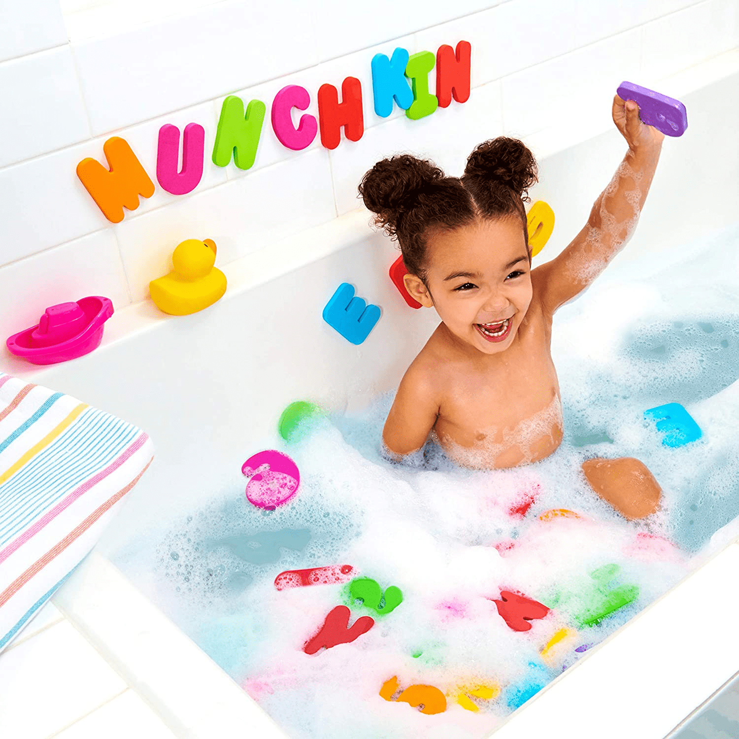 36Pcs Kids Learn Letters & Numbers Stick Floating Baby Bath Pool Water Toy 
