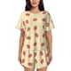 thumbnail image 1 of Balery Strawberries Conjunto de Pijama para Mujer con Estampado, Dos Piezas de Manga Corta y Shorts, Ropa de Dormir Suave con Cuello Redondo y Bolsillos-Medium, 1 of 6