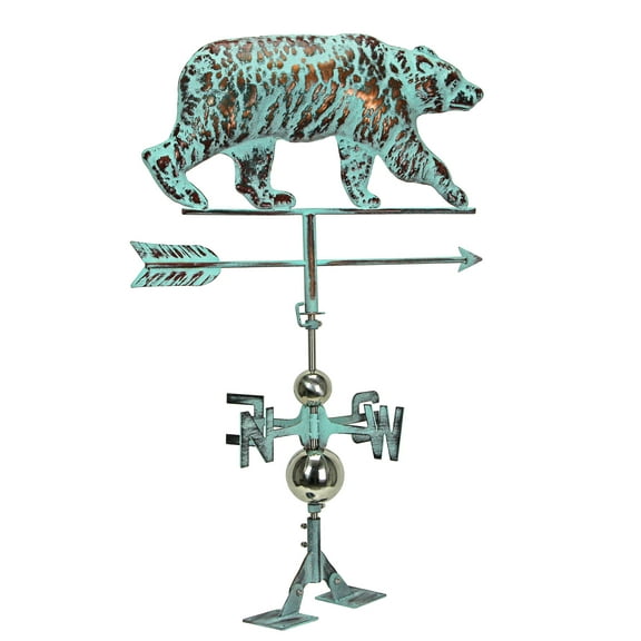 Things2Die4 Verdigris Copper Bear Weathervane Roof Mount Garden Décor