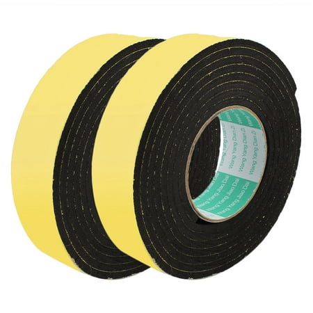 2pcs 3Meter 40mm x 5mm Single-side Adhesive Shockproof Sponge Foam Tape Yellow