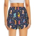 thumbnail image 2 of Lsque Cartoon Dinosaur Printed Women's Running Shorts with Liner Pockets,Elastic Quick Dry Workout Athletic Gym Yoga Shorts,Womens High Waist Shorts-Large, 2 of 9
