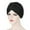 Black, variant on Herrnalise Women Solid Beading India Hat Muslim Ruffle Cancer Chemo Hat Beanie Wrap Cap