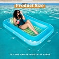 thumbnail image 4 of Sloosh Inflatable Tanning Pool Lounger Float, 70" x 46" Large Suntan Tub with Pillow, Water Raft Floatie For Adults, Blue, 4 of 7
