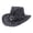 Black, variant on Summer Sun Hat for Women And Men Solid Color Western Cowboy Hat Hollowed Out Beach Straw Hat