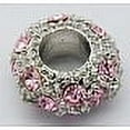 thumbnail image 1 of SNNROO Alloy Rhinestone European Beads  Large Hole Beads  Rondelle  Platinum Metal Color  Topaz  11x6mm  Hole  5mm, 1 of 2