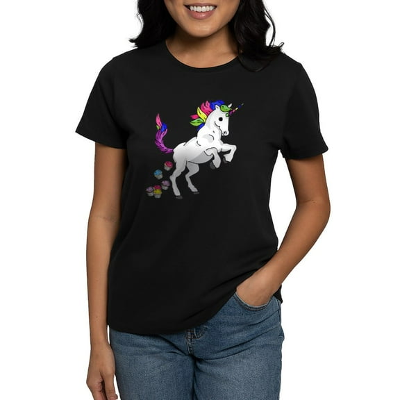 CafePress - Unicorn Cupcakes Women's Classic T Shirt - Women's Traditional Fit Dark T-Shirt