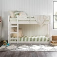 thumbnail image 3 of Traditional Twin over Twin Solid Wood Stackable Slat Bunk Bed in White, 3 of 9