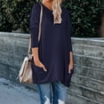thumbnail image 2 of JGTDBPO Fall Long Sleeve T-Shirts for Women Lightweight Sweatshirts Casual Trendy Round Neck Solid Color Tunic Tops for Leggings Loose Soft Blouses with Pocket Basic Tee Pullover Tops Blouse, 2 of 3