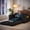 Black, variant on Oversized Convertible Sofa Bed, Lofka Fold Out Boneless Floor Corduroy Couch with 2 Pillows & Pockets for Apartment Living Room,No Assembly, Black