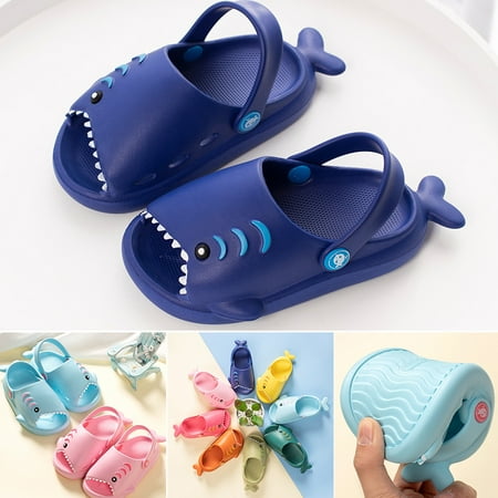 

Kid s Garden Cute Cartoon Beach Sandals Lightweight Open Toe Slides Sandals Shark Shape Shoes for Boy Girl
