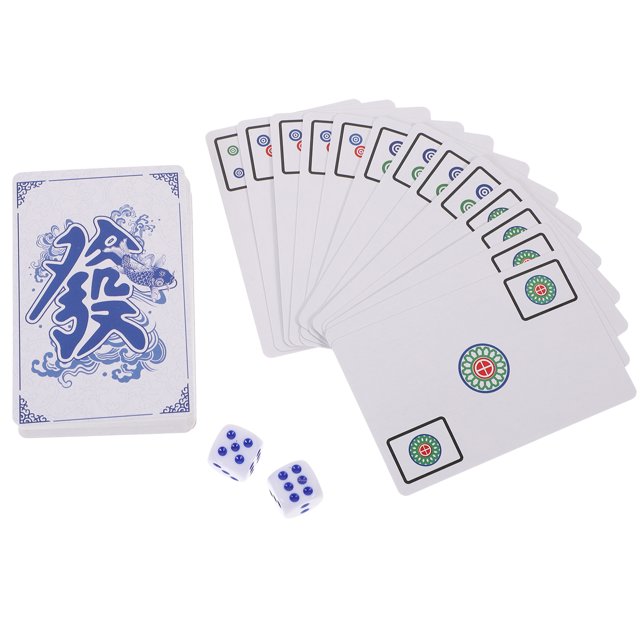 MasteelfCA 1 Set of Travel Small Mahjong Card Kit Chinese Mahjong Card Kit Interesting Mahjong Card Kit