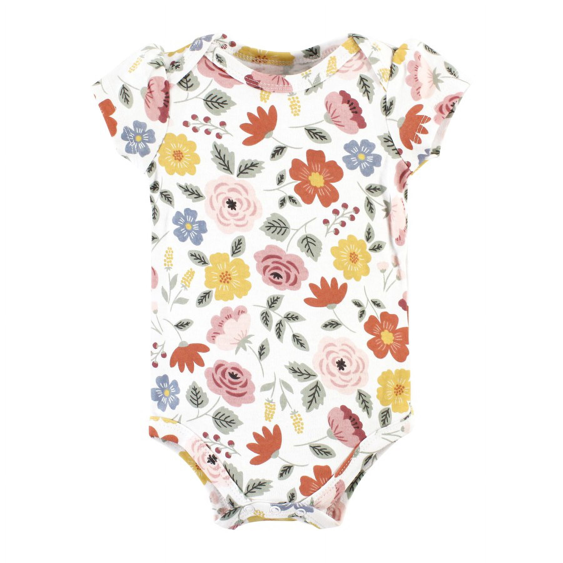 Hudson Baby Short Sleeve Bodysuits, 5-Pack, Newborn- 24 Months