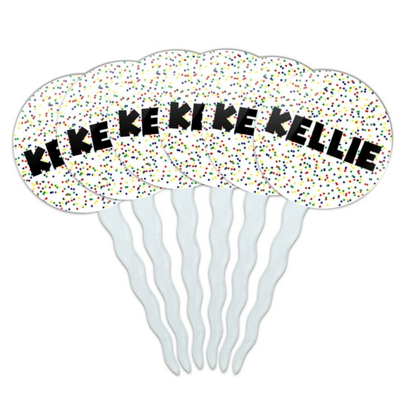 Kellie Cupcake Picks Toppers - Set of 6 - Mutlicolored Speckles