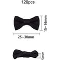 thumbnail image 3 of 120pcs Mini Bow Tie Bows Ribbon Bows 1" Grosgrain Ribbon Bowknots Black Mini Bow Ties Embellishment Woven Hair Bows for DIY Hair Clips Pets Hair Bows, 3 of 7