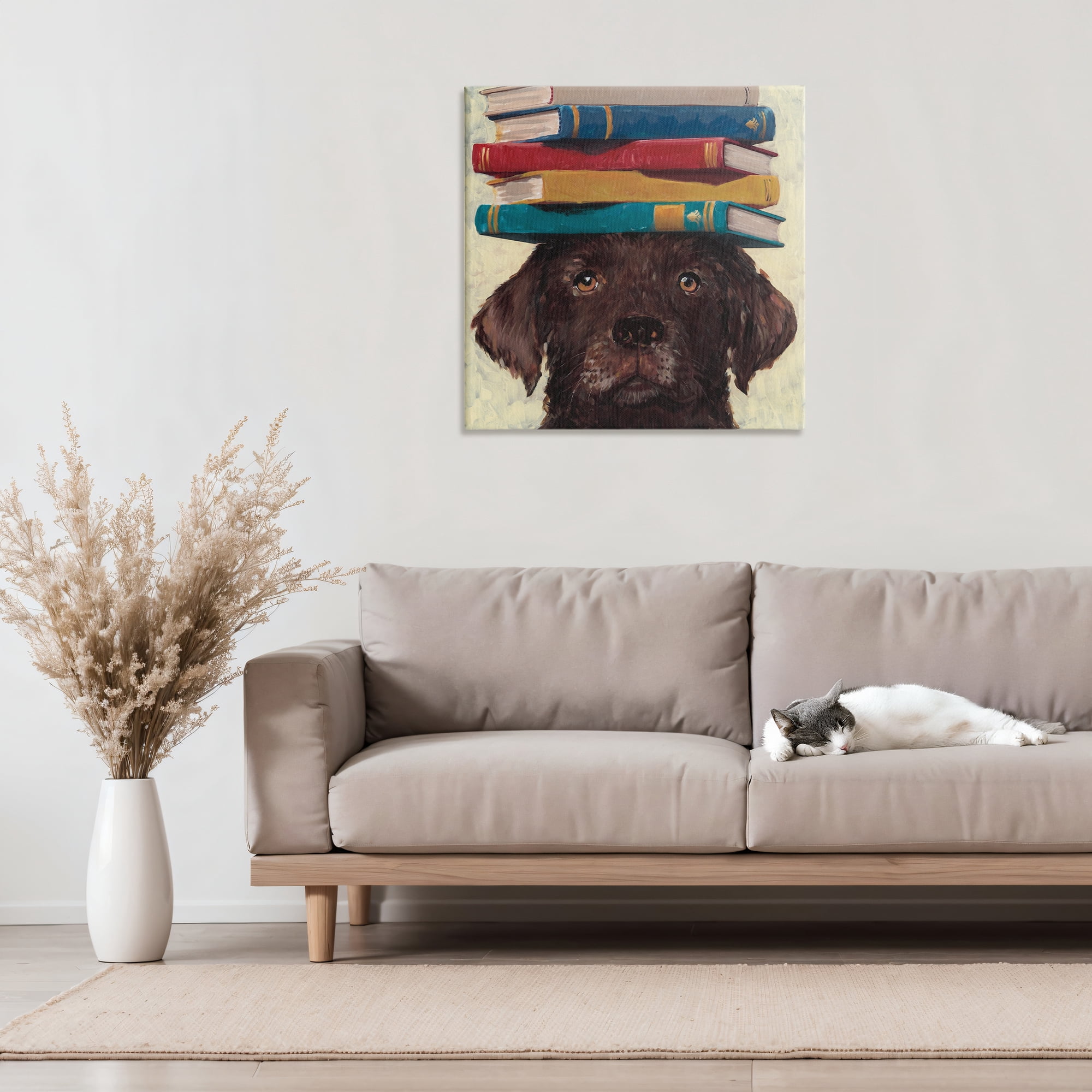 Stupell Industries Studious Abby Dog Canvas Wall Art, design by Studio Bautista