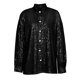 thumbnail image 4 of Txlixc Blusa de botón femenino, lentejuelas brillantes, manga larga, color sólido, gran solapa Txlixc moda, 4 of 5